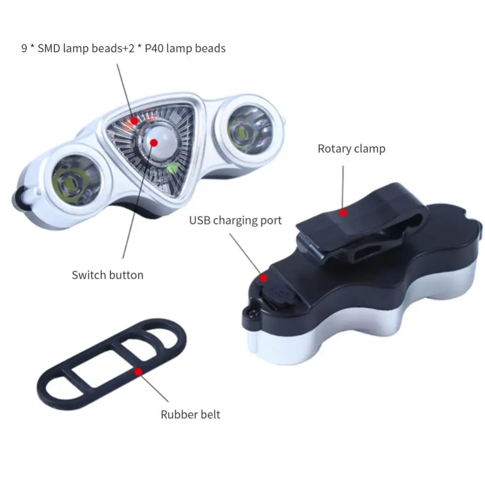 

Новинка 2023 перезаряжаемые USB фонари 9 + 2 светодиода задний фонарь 6 режимов MTB дорожный велосипед фара велосипедные аксессуары
