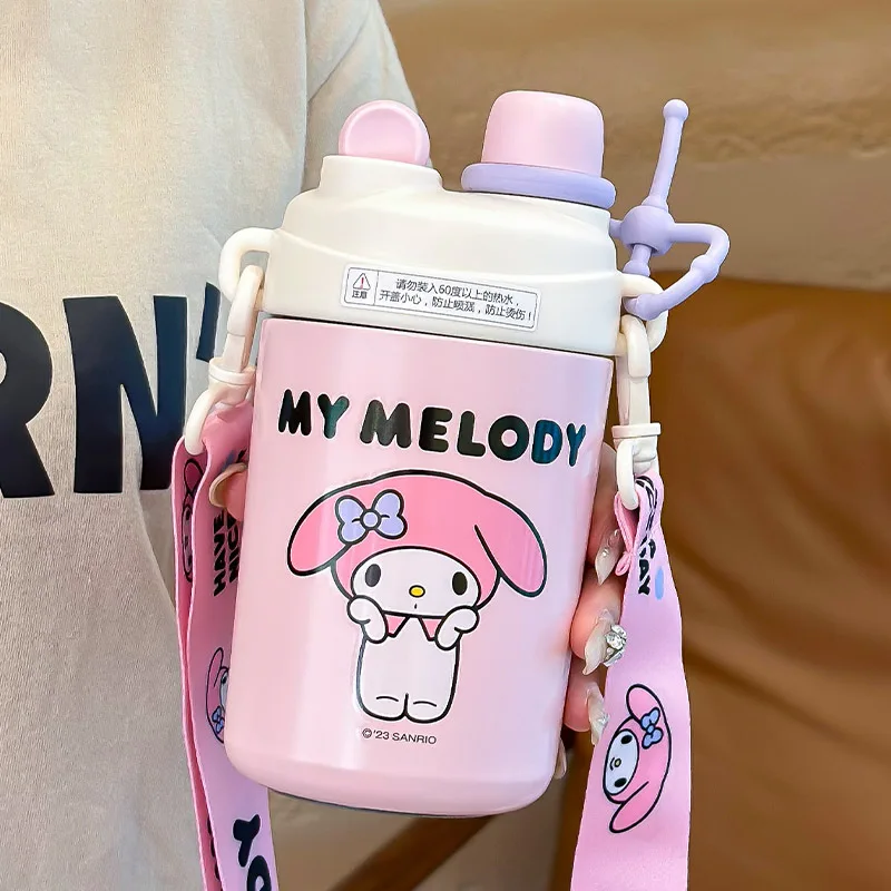 

Sanrio Kawaii Cinnamoroll Kuromi My Melody почтовый детский портативный изоляционный стакан из нержавеющей стали аниме термос бутылка для воды