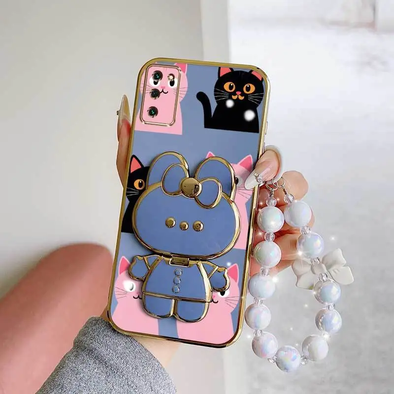 Lovely Heart Phone Case Set with Lanyard and Rabbit Stand