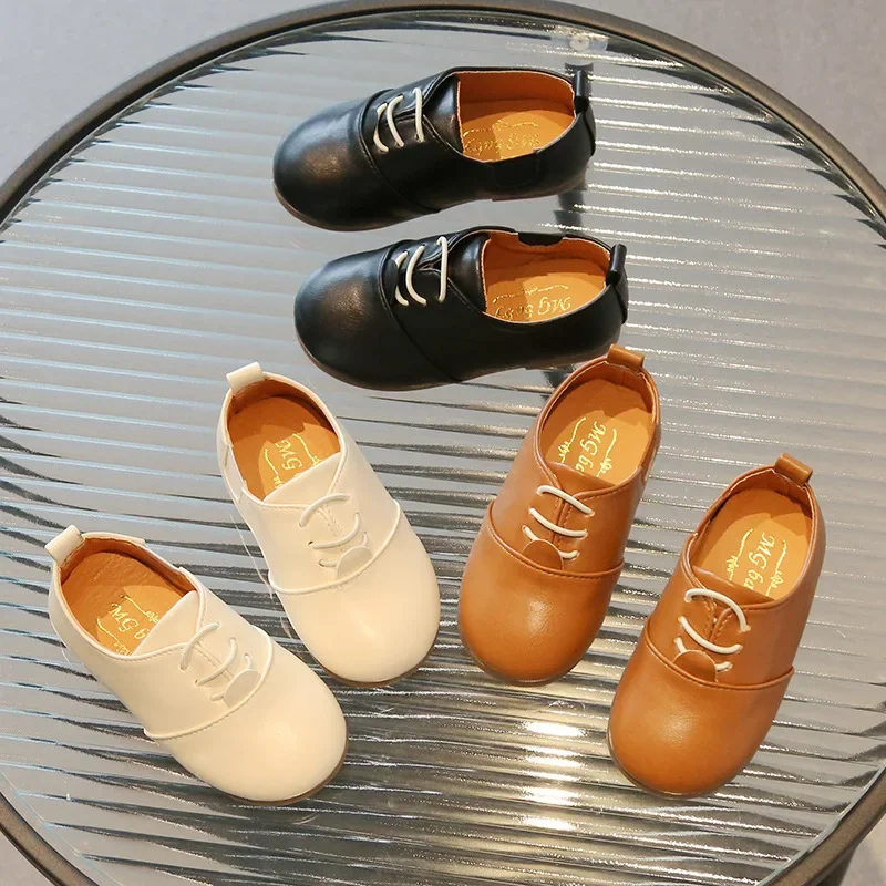 Kids Shoes Casual Leather for Girls Boys Soft Bottom