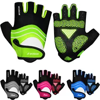 MOREOK Cycling Gloves Half Finger Bike Gloves 5MM Silicone Pads Pads Bicycle Gloves Shock-Absorbing Mountain Bike Gloves Anti 1