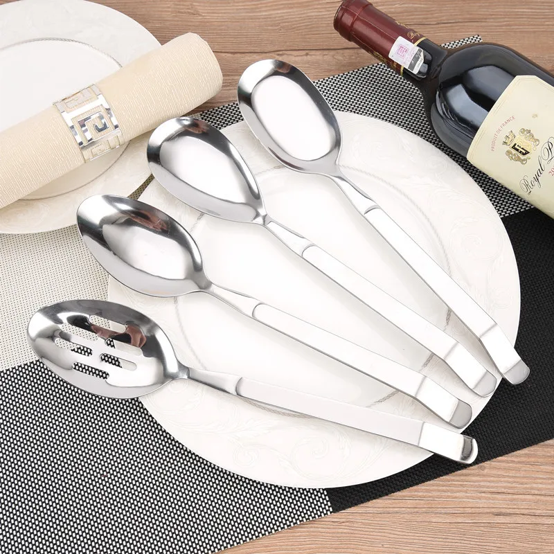 Stainless-Steel-Spoon-with-Long-Handle-Dish-dividing-Spoon-Western-Food ...