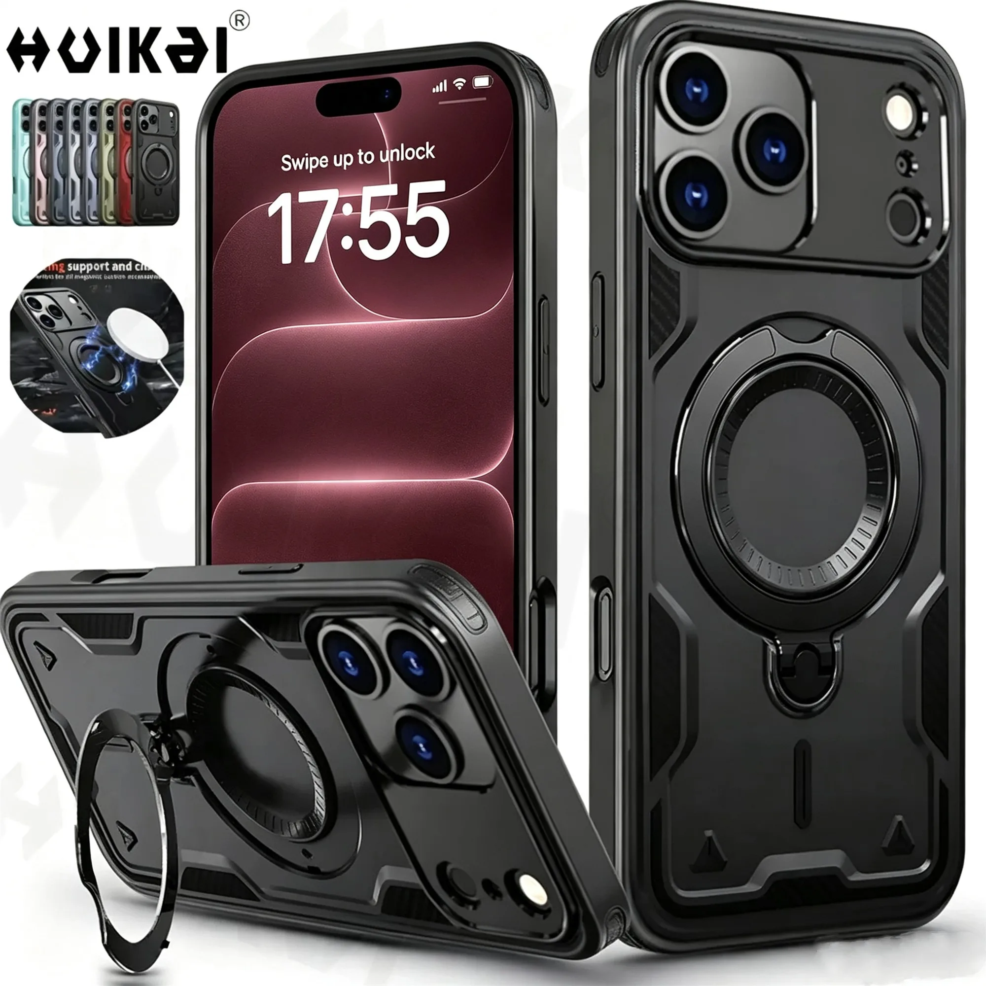 Magnetic Rotatable Stand Protection Case with Kickstand Cover and MagSafe Upgrade