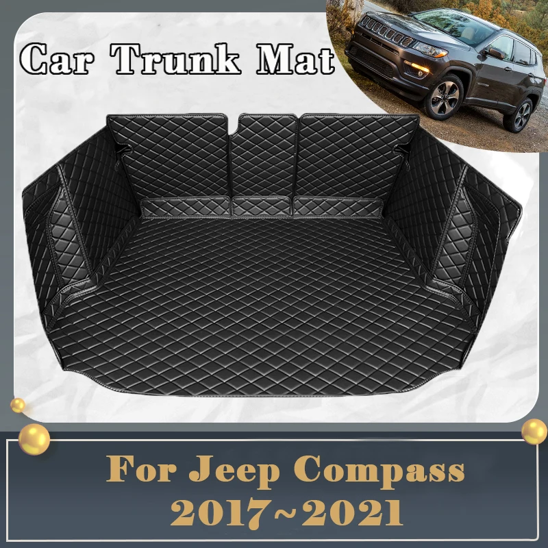 

Car Trunk Mat For Jeep Compass MP 552 2017~2021 Dirt-resistant Fully Surrounded Trunk Mat Rear Cargo Tray Car Accessories 2020