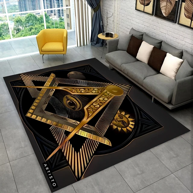 Comprar Alfombra masónica, alfombra con anillo Illuminati masón, alfombra  grande, alfombras con ojos que todo lo ven, alfombras para sala de estar