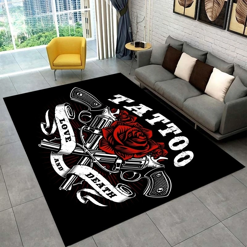 Tattoo Studio Carpet for Living Room Mystic Witchcraft Gossip Floor Mat Anti-slip Bedroom Bedside Sofa Table Area Rug Home Decor 2