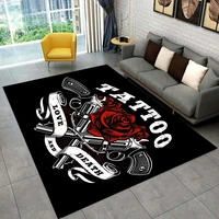 Tattoo Studio Carpet for Living Room Mystic Witchcraft Gossip Floor Mat Anti-slip Bedroom Bedside Sofa Table Area Rug Home Decor 2