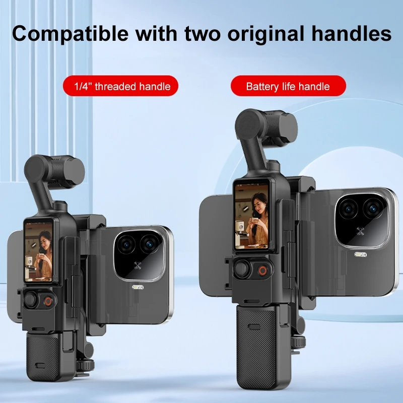 For DJI OSMO Pocket 3 PULUZ Protective Frame Expansion Phone Clamp Bracket Compatible with Tripod Pole