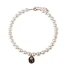 Pet Cat Collars Pearl Rose Pendant Necklace Cat Dog Pearl Collar Pet Pendant Cute High Beauty Retro Decoration Teddy Dog Collar 6