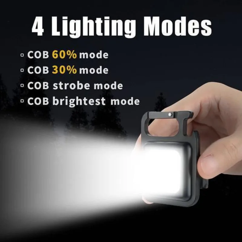 150/300/500mAh 작은 LED 손전등 밝은 충전식 키 체인 미니 손전등 4 조명 모드 야외 휴대용 포켓 라이트
