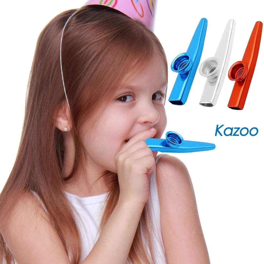 Fashion New Metal Kazoos Musical Instruments Flutes Diaphragm Mouth Kazoos Musical Instruments Good Companion for Guitar