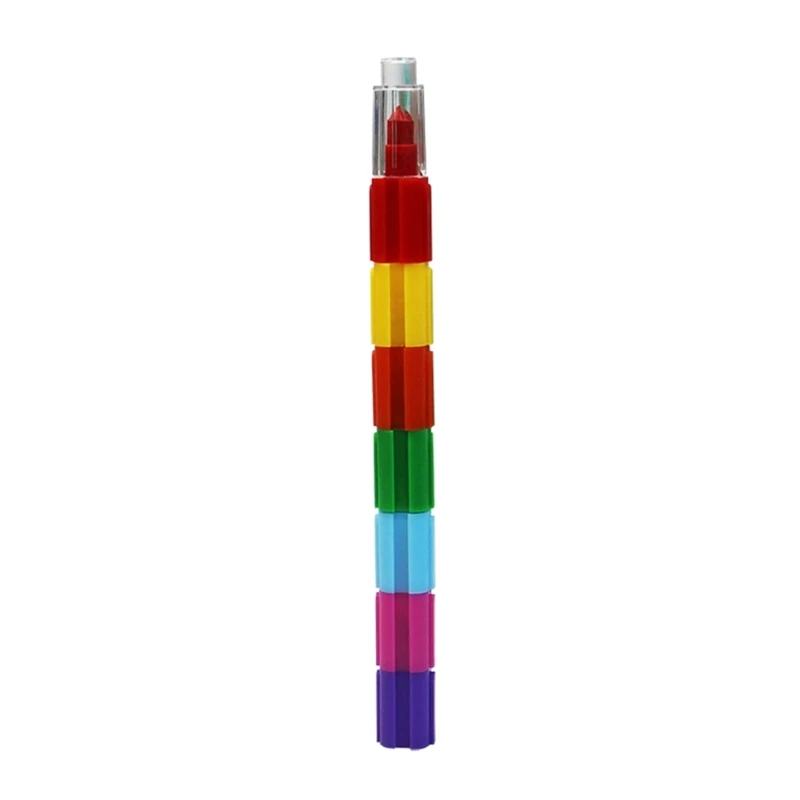 Stackable 10 Color Building Blocks Crayon Pen Birthday Party Gift Bag Fillers for Kid Student Drawing 10PCS colored crayons children painting supplies