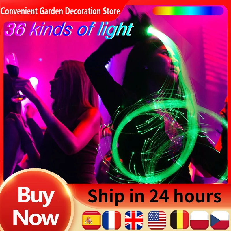 Fiber Optic Whip Rechargeable Optical Fiber Light 360° Swivel Hand Rope