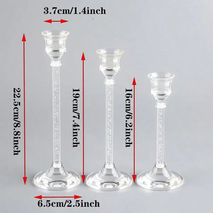 Candle Holders 3pcs Acrylic Candle Holders Set European Style Candlestick Dining Table Decor Wedding Ceremony Candle Holder