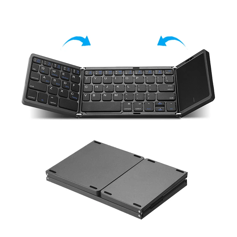 Português Árabe Russo Espanhol Francês B089t Mini Teclado Bluetooth sem Fio Dobrável com Touchpad para Windows Android Ios