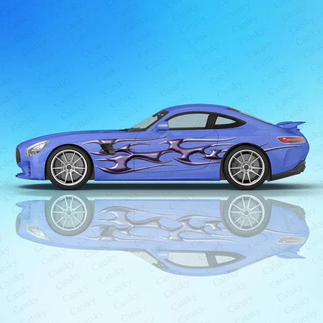 Autocollant de modification latérale de voiture, autocollant graphique 3D  flamme, adapté à la plupart des accessoires de voiture, autocollant de bricolage  personnalisé - AliExpress