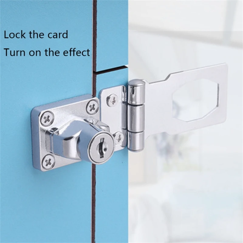 Description Picture 6 of itemCabinet Locks with Keys and Screws Keyed Hasp Locks Catch Twists Knob Keyed Locking Hasp Safety Door Lock Easy to Use