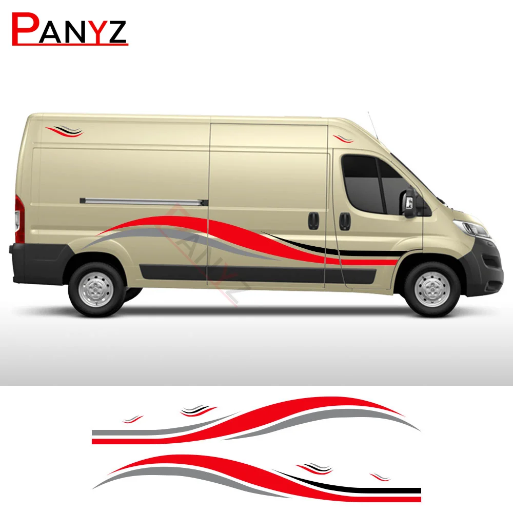 6 Pz/Lotto Adesivi Per Auto Grafica Camper Van Decalcomanie Per Peugeot Boxer Citroen Jumper Fiat Ducato Camper Tuning Accessori