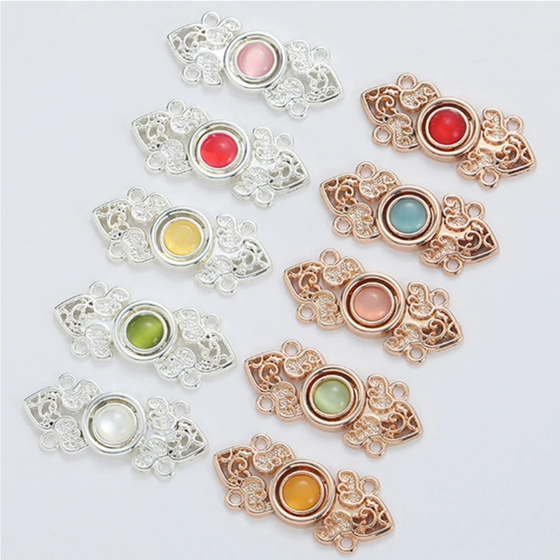 Delicate Flower Diamond Sewing Fasteners Cheongsam Buttons Delicate Suitable for Chinese Culture Enthusiasts