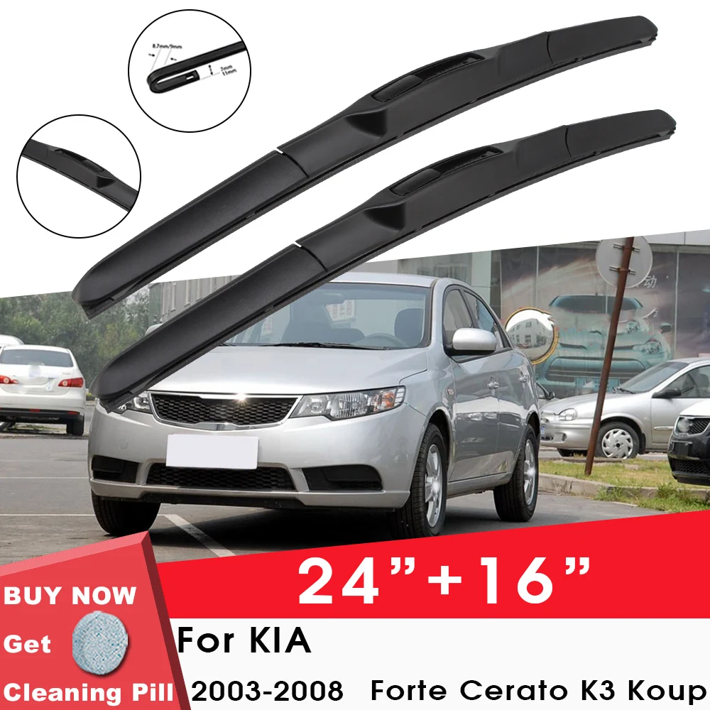 CarWiperBladeFrontWindowWindshieldRubberRefillWiperForKIA