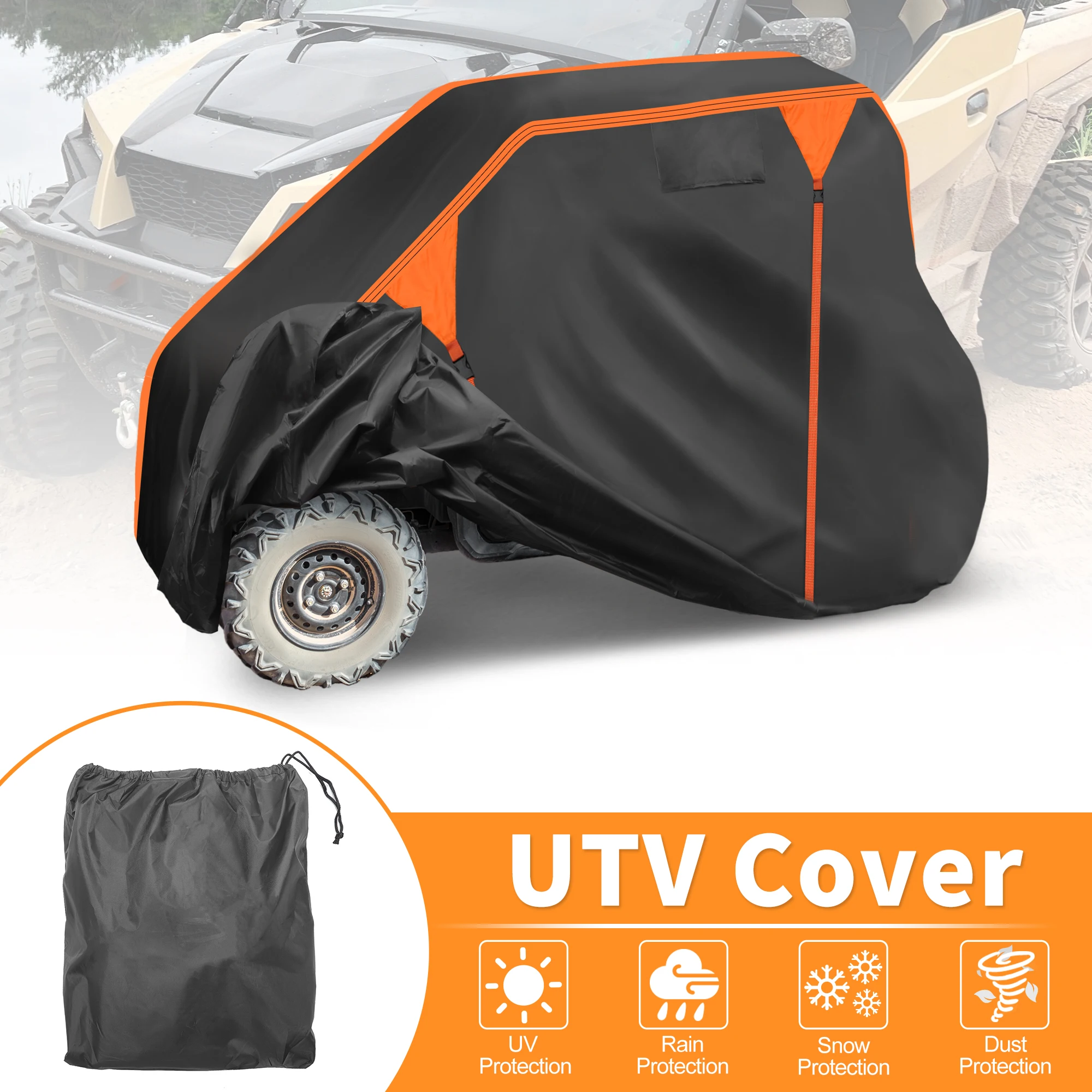 UXCELL Wasserdichte UTV-Abdeckung Side-by-Side-Abdeckung für Polaris GENERAL 1000 16-25 210D PU – Detail 3