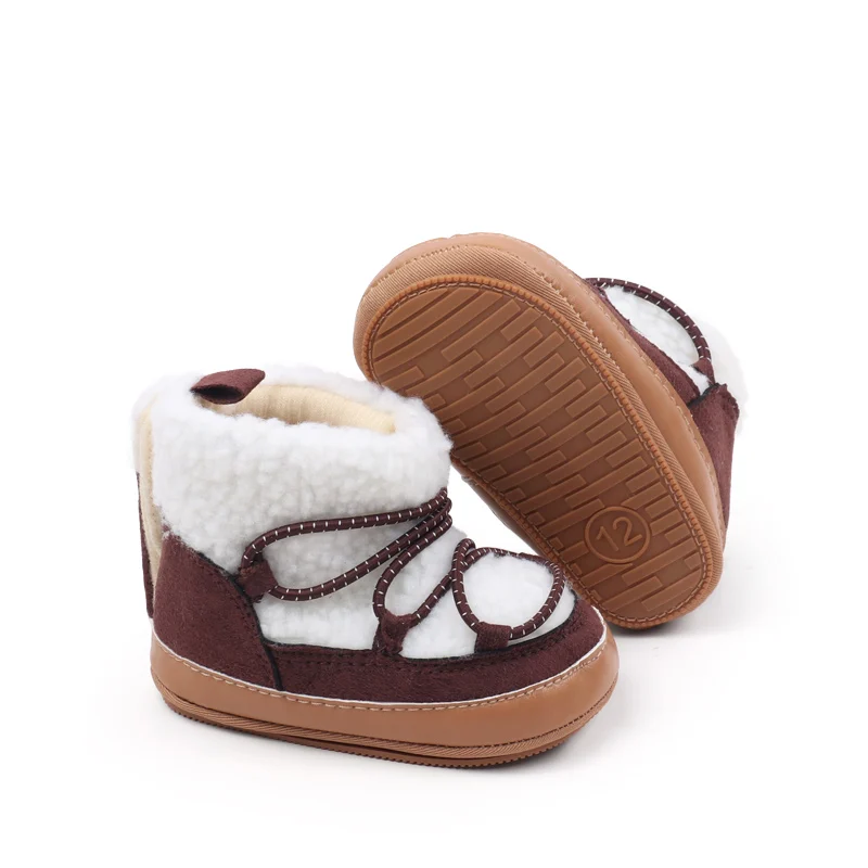 Baby Girls and Boys Cute Winter Warm Snow Boots TPR Sole Non-slip Indoor Outdoor Walking Toddlers Shoes First Walkers BHX4164 6