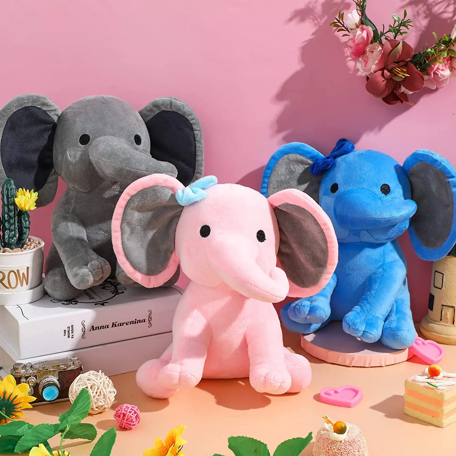10InchesElephantStuffedAnimalsSoftCuteElephantPlushToysfor