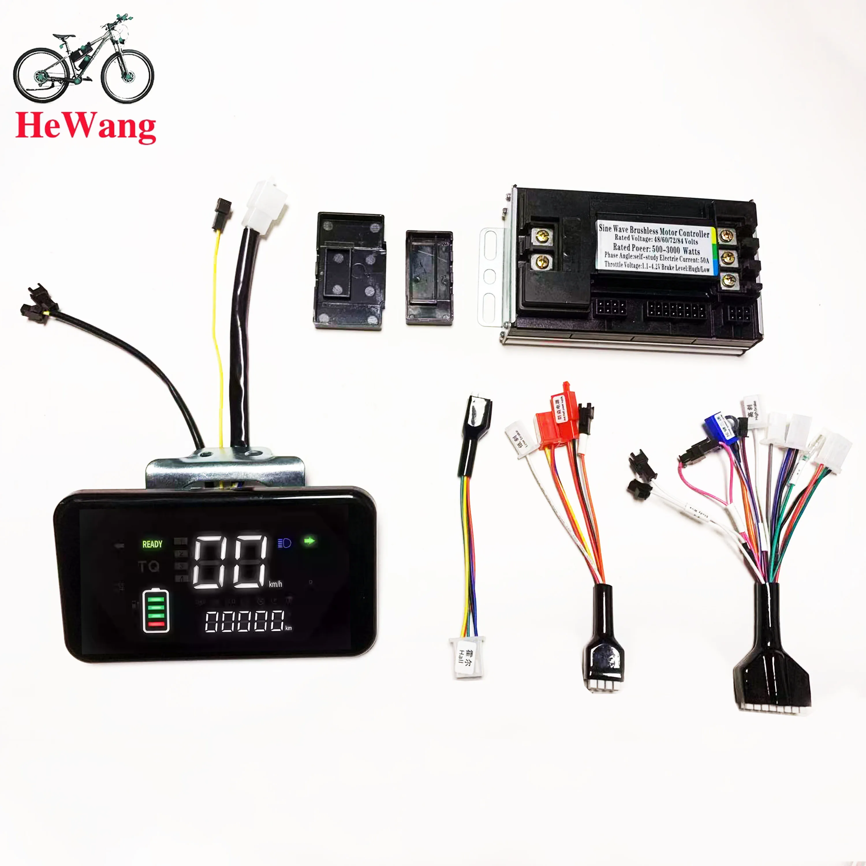 Sine wave 50A 3000W brushless motor controller + 3-speed adjustable throttle + L