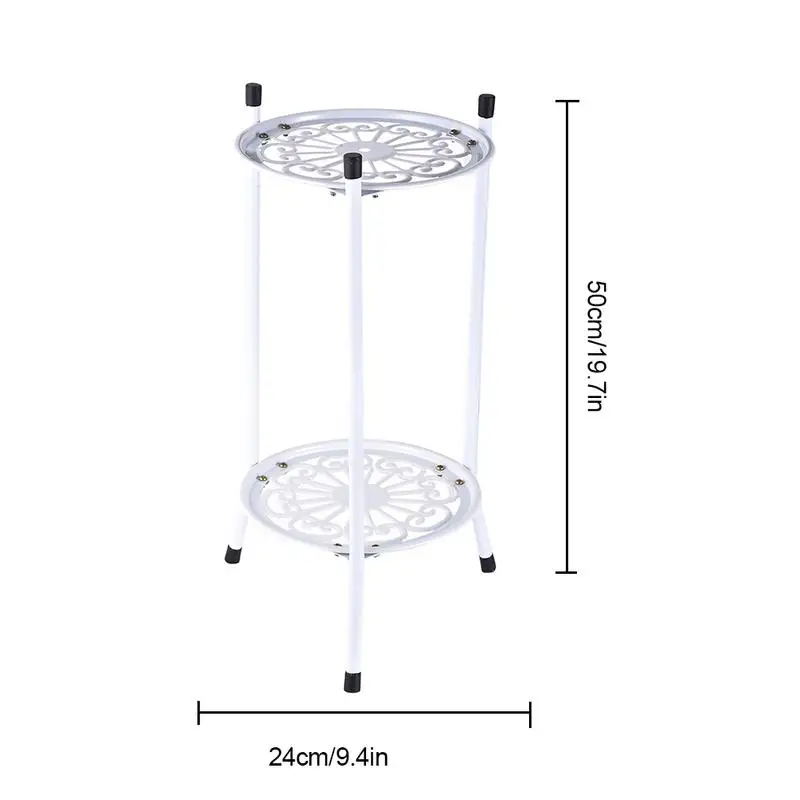 2-Tiered Tall Plant Stand Metal Plant Shelf Supports Rack For Indoor Outdoor Home Decoration Flower Pot Garden Decor