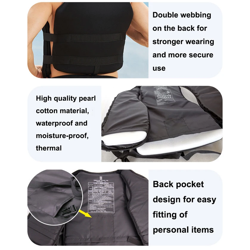 Life Jacket Neoprene Buoyancy Drifting Kayak Life Vest Adjustable Buckle Adults Surf Water Sport Swimming Rescue Life Jacket — view 4