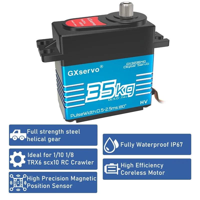 Pohonný motor 35kg MG 360° 270° 180° pro RC, vysoká přesnost