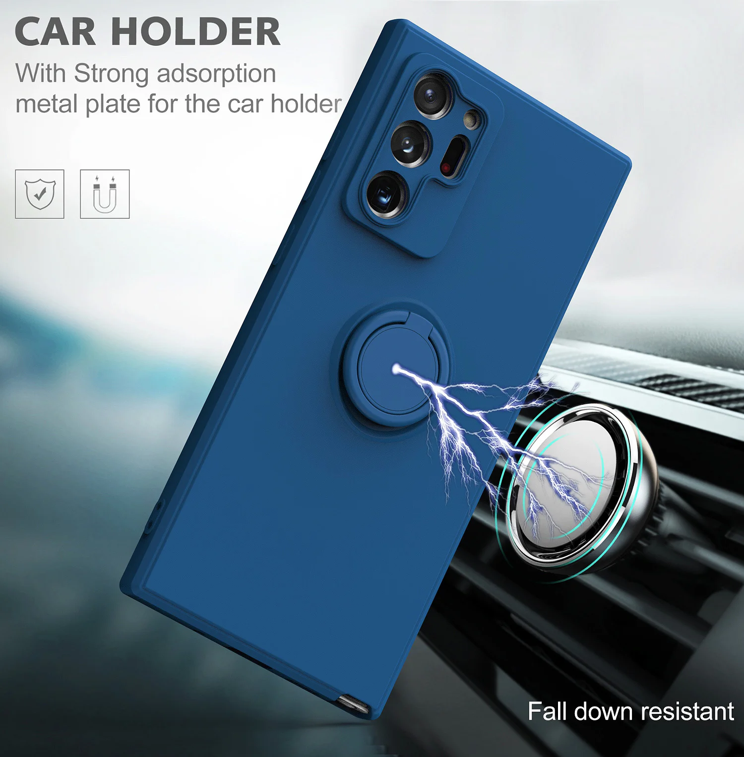 Sleek Liquid Silicone Magnetic Ring Holder Case - Vibrant Colors
