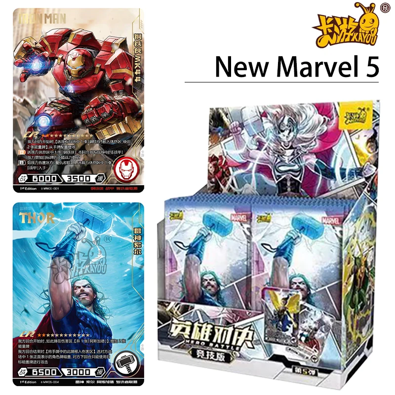 

Original New Marvel Card 5 Edition CR MR UR Movie Anime Iron Man Captain America Thor Rare Hero Collection Children's Gifts Toys