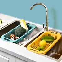 Kitchen Organizer Soap Sponge Holder Adjustable Vegetable Drain Basket Sink Rack Telescopic Drain Rack Kitchen Organizer Gadgets 4