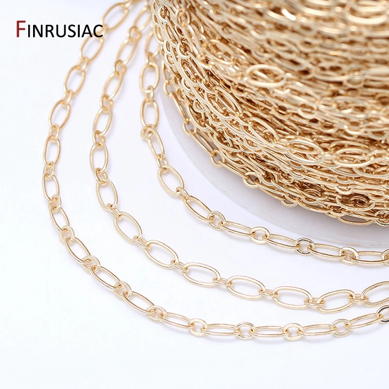 DIY Jewellery Crafts Chain Spool Wholesale 14K Gold Plated Metal Chains For Jewelry Making Handmade Bracelets Necklaces Parts