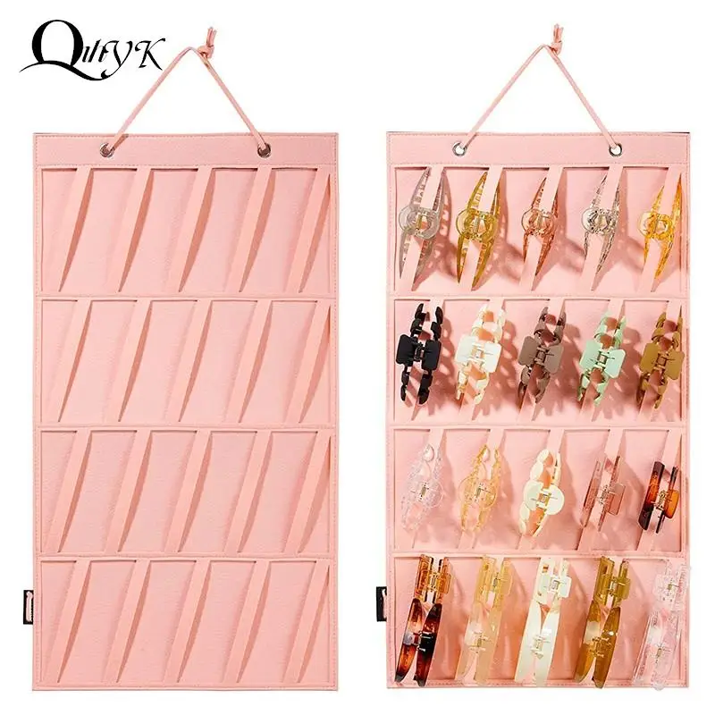 Hair Claw Clips Organizer Hanging Wall Hair Claws Holder Organizers For Women Girls Hairpins Display Accessories Storage Bag