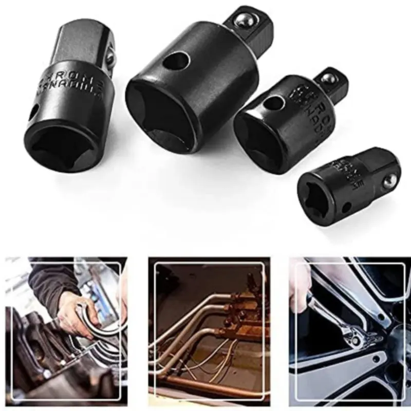 4pcs Impact Socket Adapter & Reducer Set, Cr V Reducing Impact Adapters