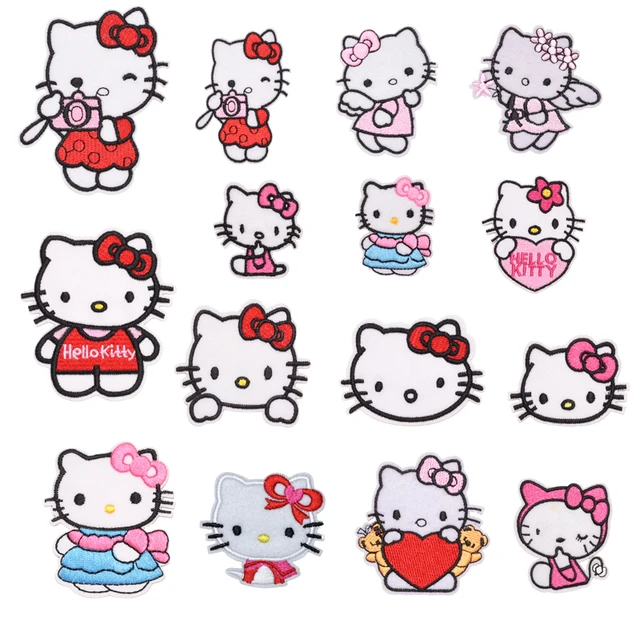 Hello Kitty Patch Embroidery Badge Clothes Bag Decorative Stickers Sanrio  Iron on Patches for Clothing Wholesale Accessories - AliExpress