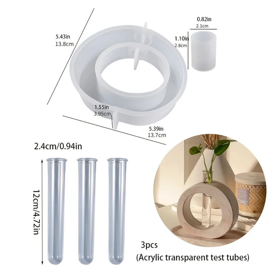 2 Stampi In Silicio Per Vasi + 4 Provette In Acrilico – Kit Fai Da Te Per Piante Idroponiche E Talee