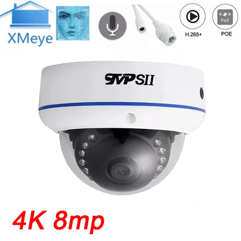 White Infrared Indoor Metal 8MP 4K,5MP IMX335 H.265 Audio Face Detection ONVIF Explosion-Proof POE IP Surveillance CCTV Camera