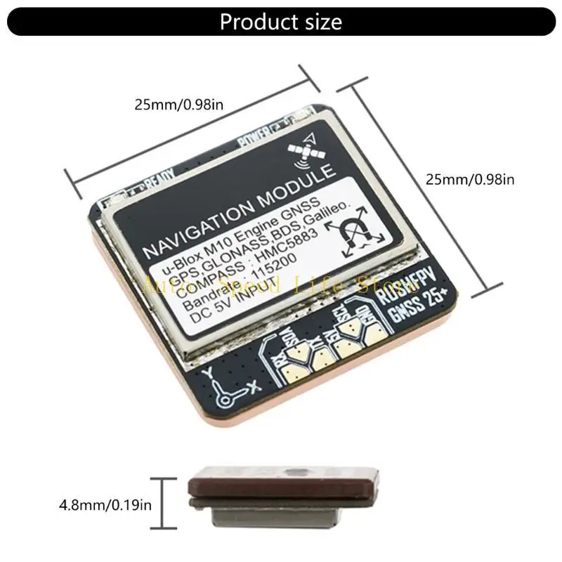 02DA GNSS 네비게이션 모듈 통합 나침반 1HZ-10Hz 실시간 전송 및 충격 저항 기능을 갖춘 드론용으로 신뢰할 수 있음