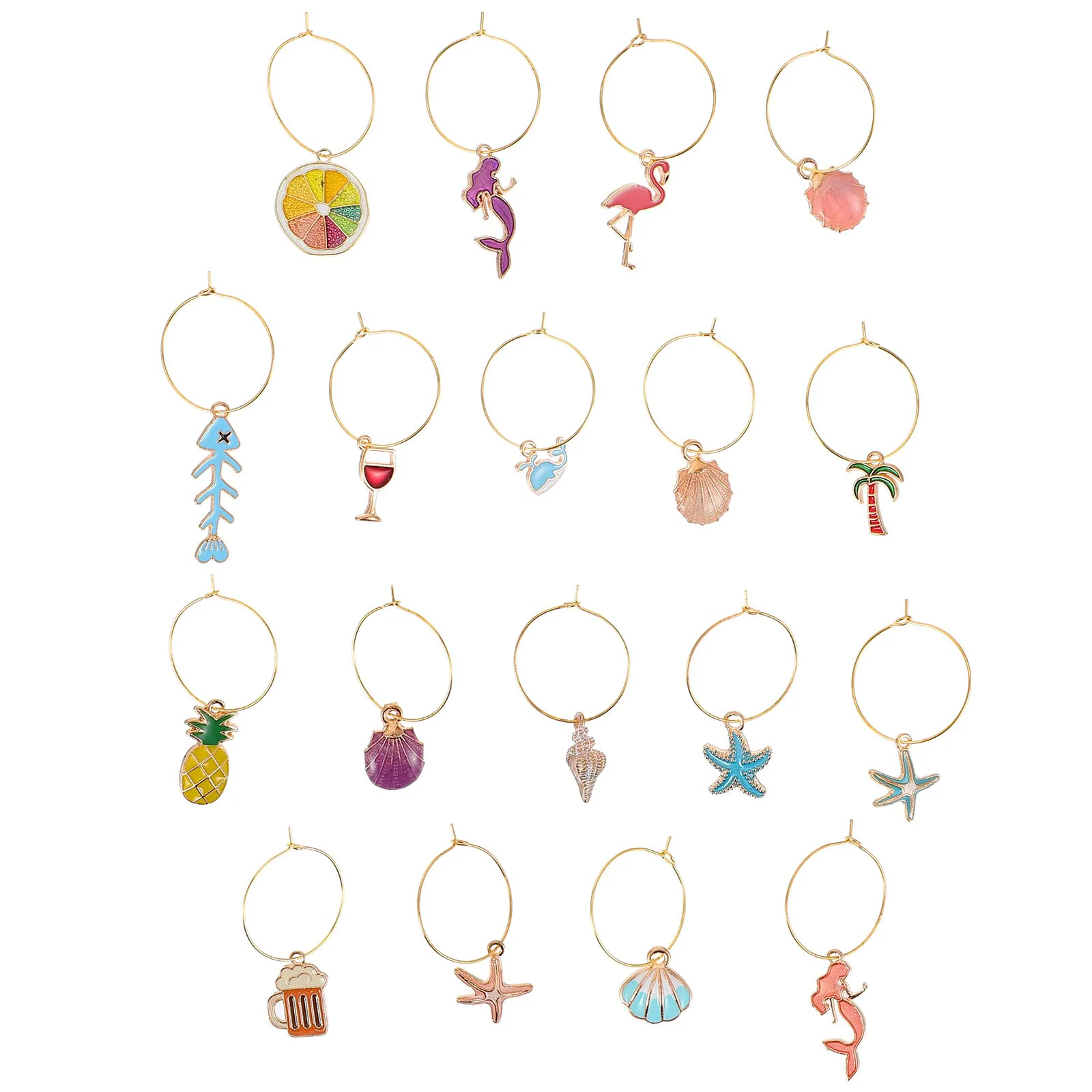 

Party Wine Glass Charms Rings Glass Drink Markers Tags (Assorted Color)