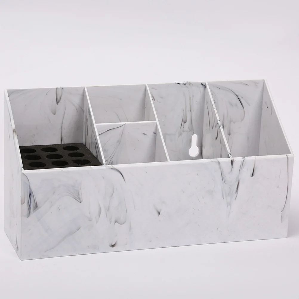 Beauty Tools Comb Scissor Box Storage Holder (407 Light Marble) Makeup Brush Organizer Barber Desktop Scissors