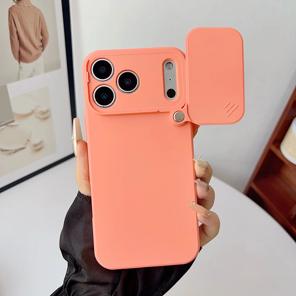 Soft Silicone Shockproof Case with Slide Camera Lens Protection and Matte Skin Feel