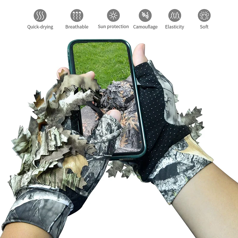 Gants camouflage arbre tactiques équipement chasse tir pêche homme femme accessoires
