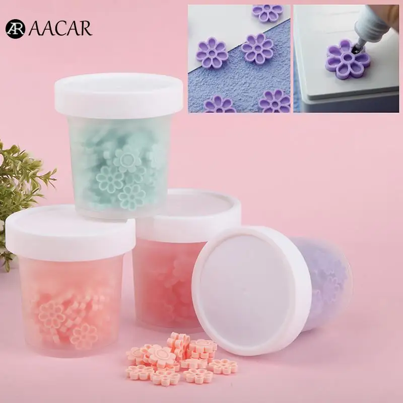 100 Pcs Flower Beauty Eyelash Extension Glue Cups Pink Delay Cup