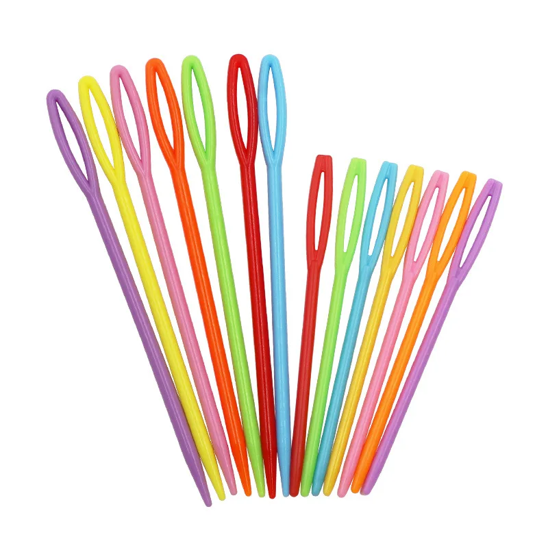 

500Pcs Large Eye Plastic Needles Weaving Needles Safety Plastic Lacing Needles Learning Needles Sewing Tools