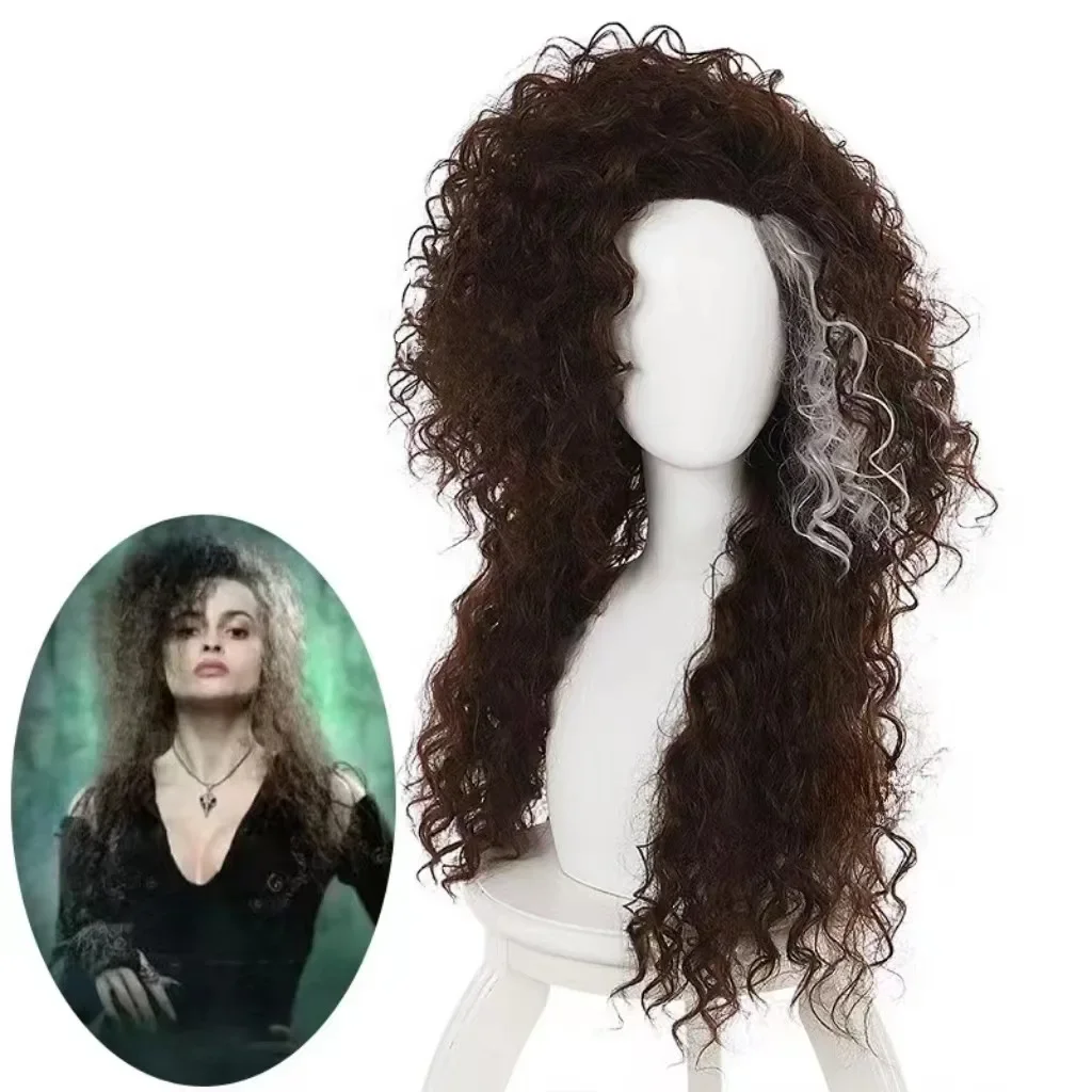 Disfraz de Bellatrix, disfraz de Lestrange, película mágica, peluca, disfraz de fiesta de carnaval, Halloween, juego de rol para mujeres, niñas y adultos