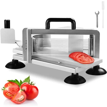 SucceBuy Tomato Slicer 3/16 inch Tomato Cutter Slicer Stainless Steel Heavy Duty Tomato Slicer Machine, Manual Tomato Slicer 1