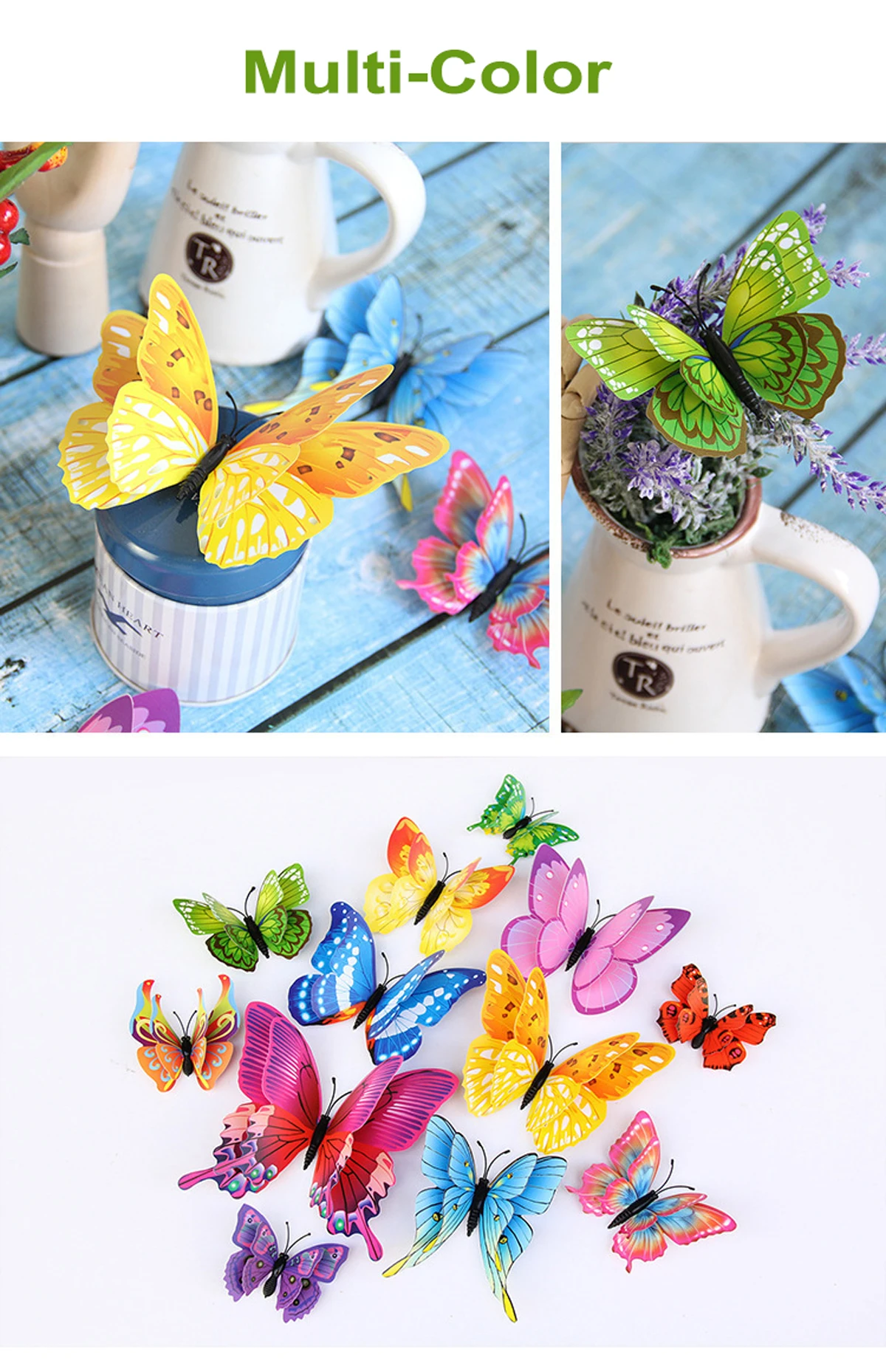 3D Double Layer Butterflies Wall Stickers Living Room Decor Wedding Kids Decoration DIY Art Magnet 12pcs wall stickers,self adhesive wall stickers,butterfly decorations,vinyl stickers,vinyl wall stickers,self adhesive stickers,chalkboard stickers,chalkboard wall stickers